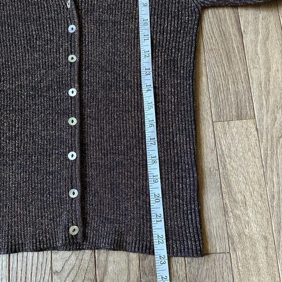 Vintage Joseph A V-neck Silk And Metallic‎ Cardigan Size S - Picture 6 of 9